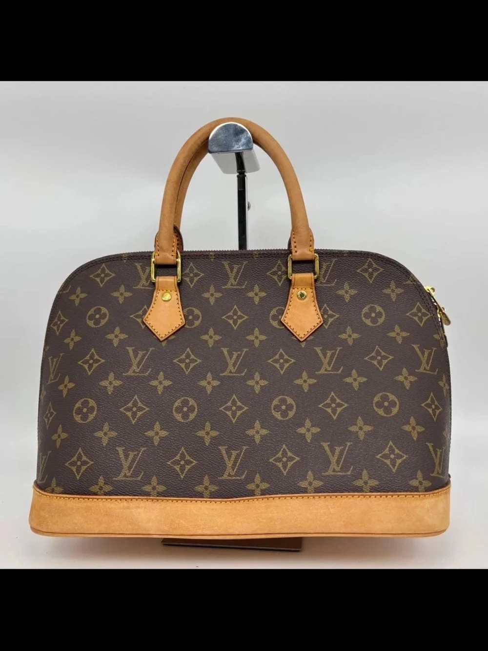 Louis Vuitton Monogram Alma Handbag - Brown with Tan Trim
